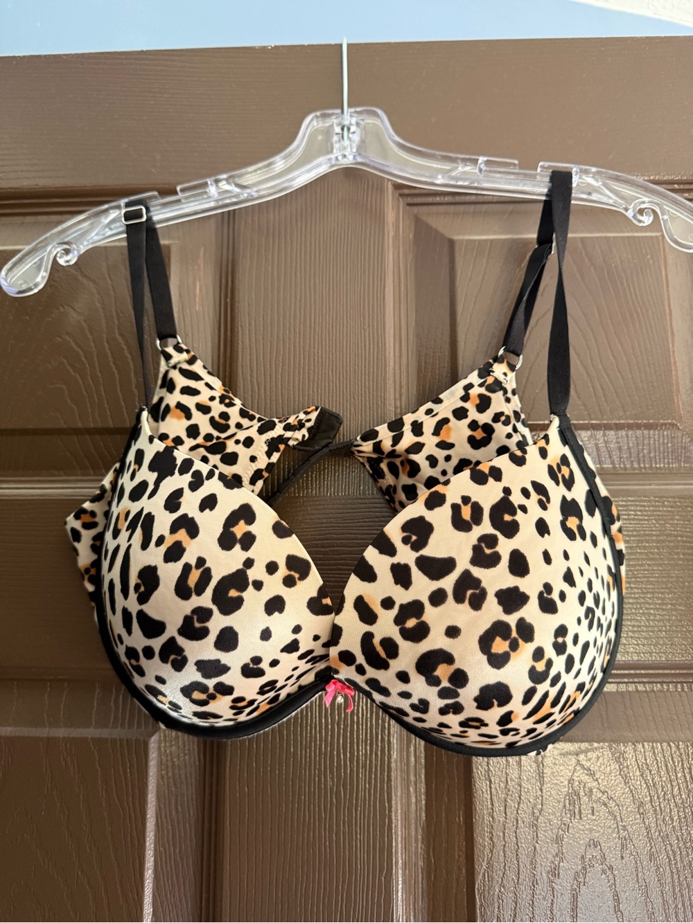 Victoria's Secret Leopard Print Push-Up Bra - Beige & Black